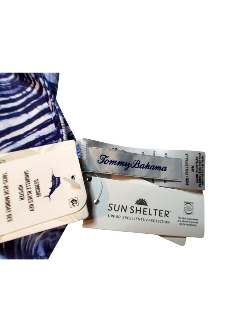 Tommy Bahama Reversible UPF 50 Women Swimwear Hipster Bottoms Blue Monday Prin M - Picture 4 of 9